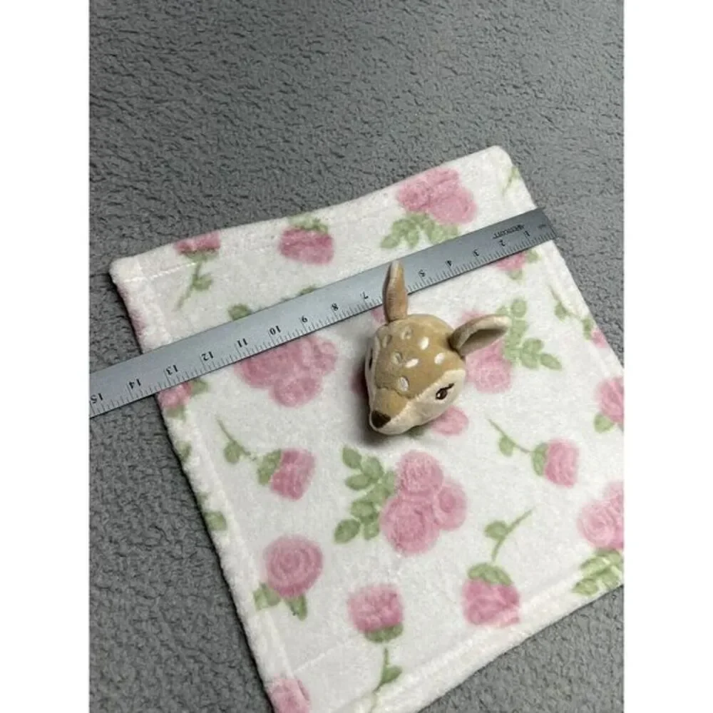 HB Hudson Baby Lovey Security Blanket Rose Deer White Pink Green Doe‎ Soft Girl